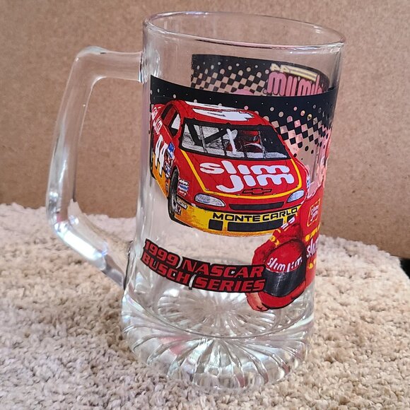 1999 Nascar Busch Series SLIM JIM Racing Team #44 Beer Glass Terry Bobby Labonte - Picture 3 of 8